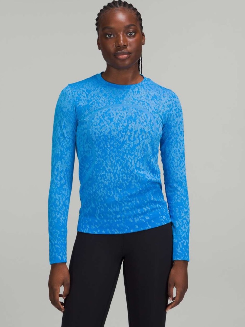 Lululemon Swiftly Relaxed-Fit Long Sleeve Shirt Covered Camo Poolside /Aero Blue